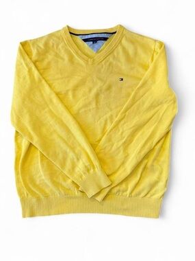 Tommy Hilfiger V-Neck Sweater in Yellow 100% cotton